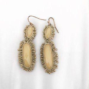 Francescas Cream and Gold Dangle Drop Earrings